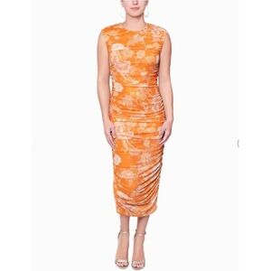 Rachel Roy Orange Floral Bodycon Dress